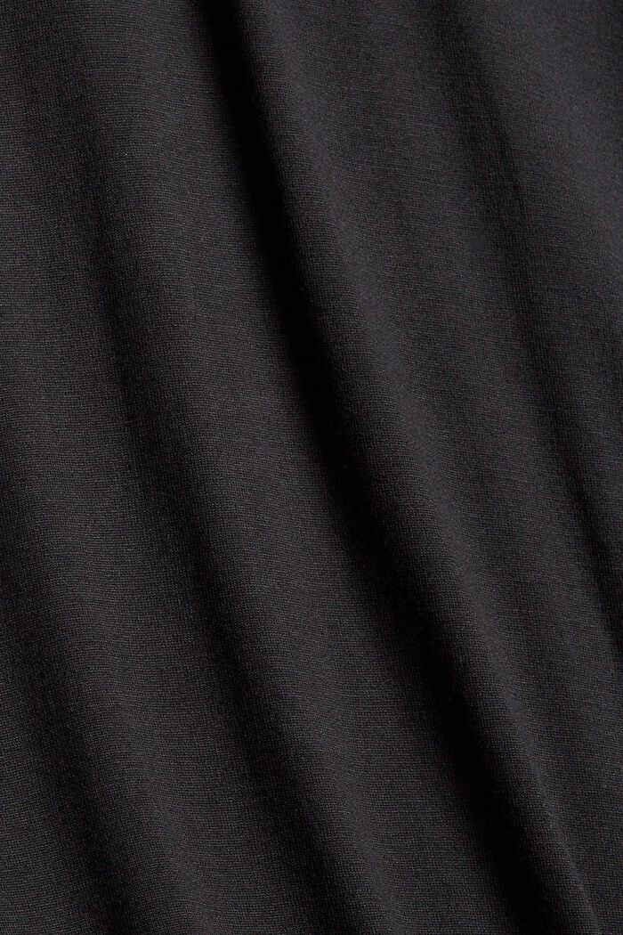 T-shirt à manches longues à ruchés, LENZING™ ECOVERO™, BLACK, detail image number 4