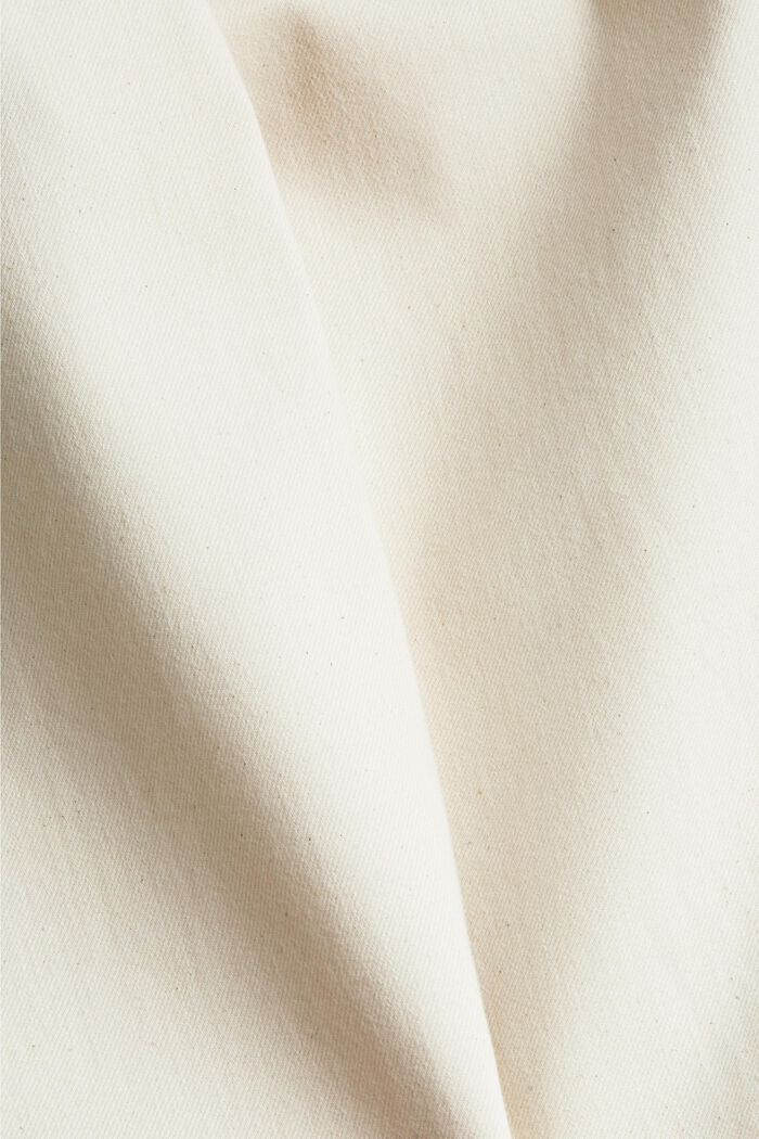 Pantalon carotte en coton biologique, OFF WHITE, detail image number 4