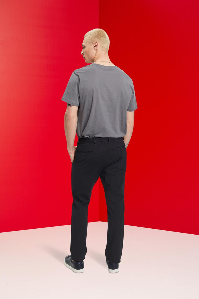 Pantalon de costume en jersey de maille piquée, BLACK, detail image number 3