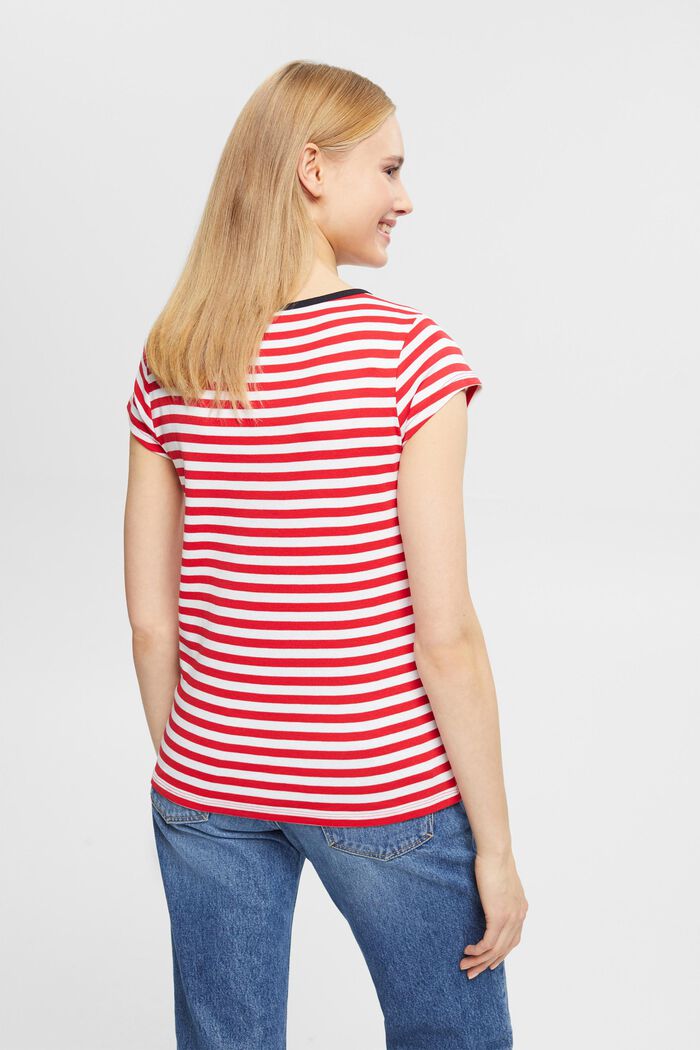 T-shirt rayé à manches raglan, RED, detail image number 3
