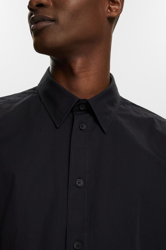 Chemise à manches courtes en popeline de coton, BLACK, detail image number 3
