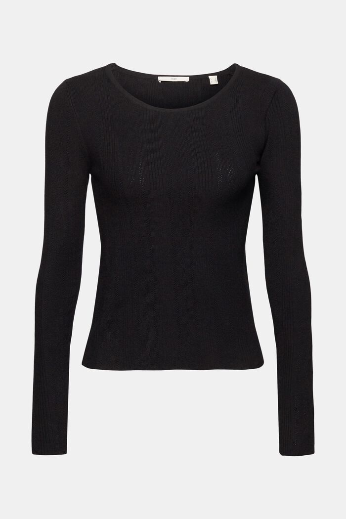Pull-over style ajouré, BLACK, overview