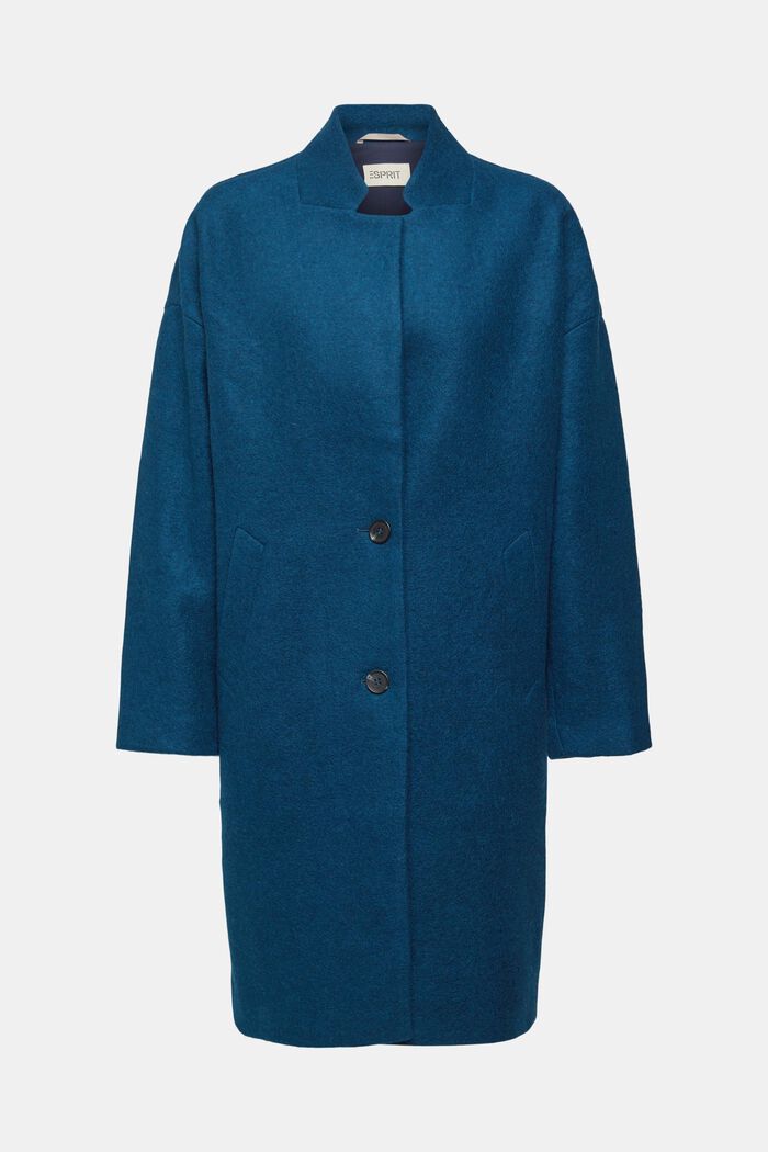 Manteau à teneur en laine, PETROL BLUE, detail image number 5