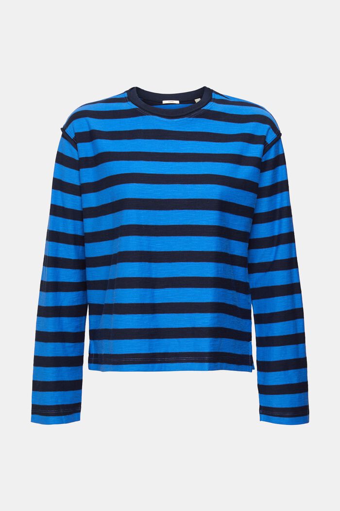 T-shirt manches longues rayé 100 % coton, BRIGHT BLUE, detail image number 6