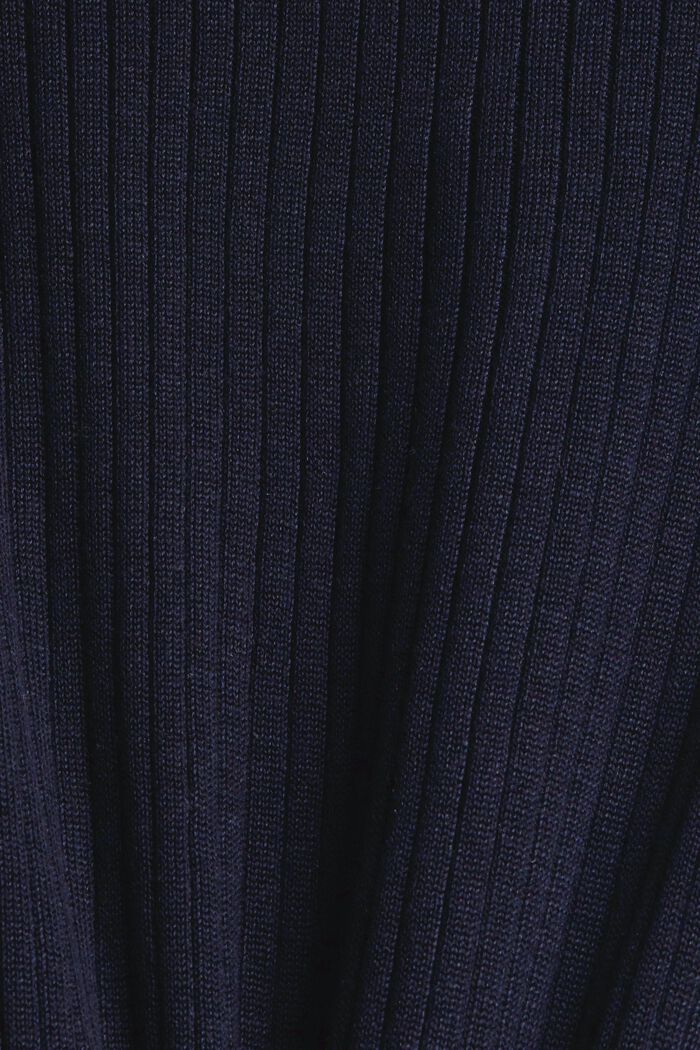 À teneur en laine : Pull-over rehaussé d’un col à rabattre, NAVY, detail image number 4