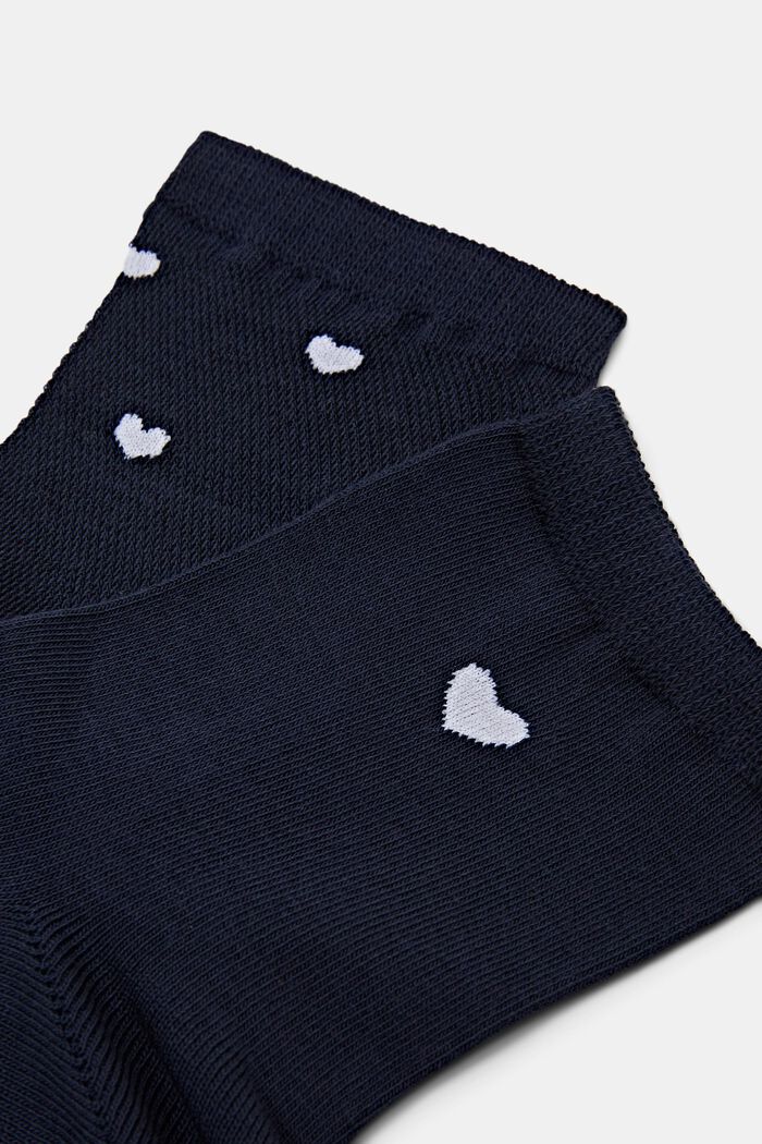Lot de 2 paires de chaussettes à motif cœurs, SPACE BLUE, detail image number 2