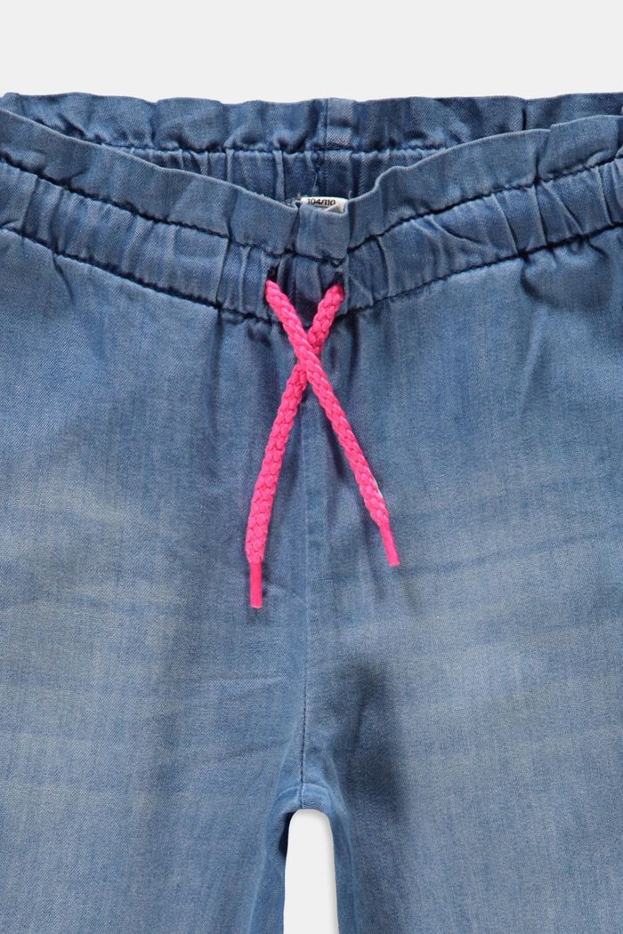 Jean à cordon de serrage au niveau de la taille, BLUE LIGHT WASHED, detail image number 2