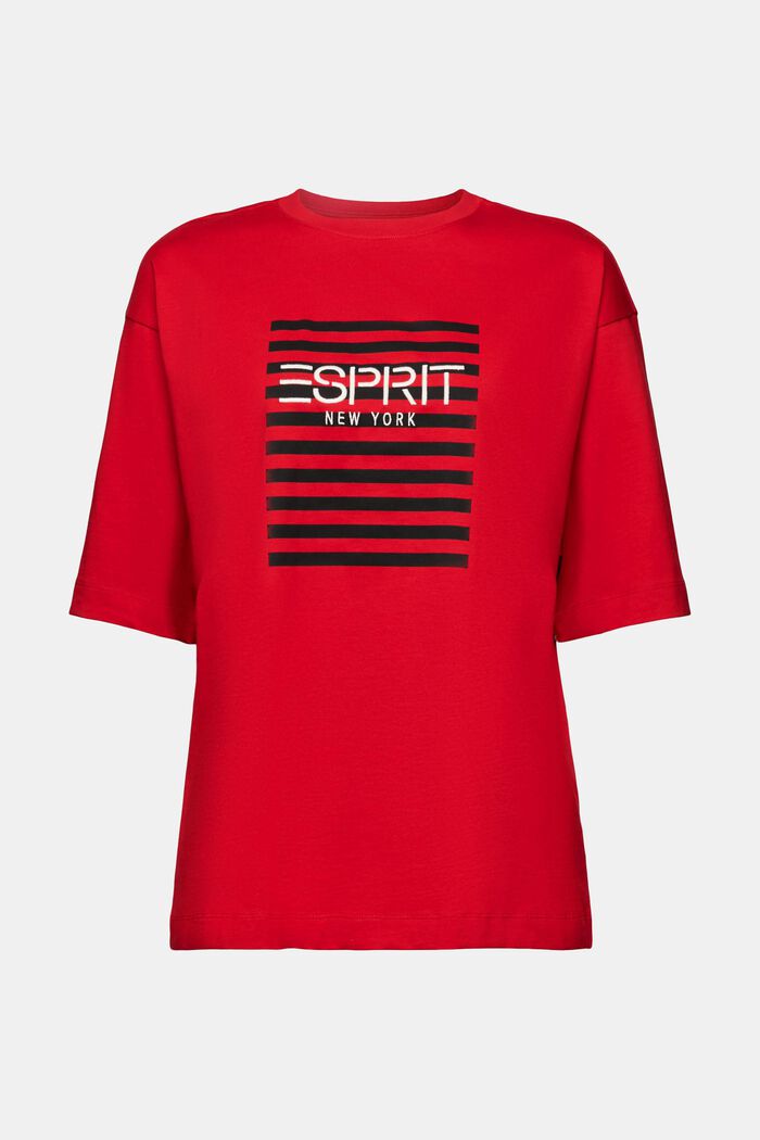 T-shirt col rond à logo, DARK RED, detail image number 5