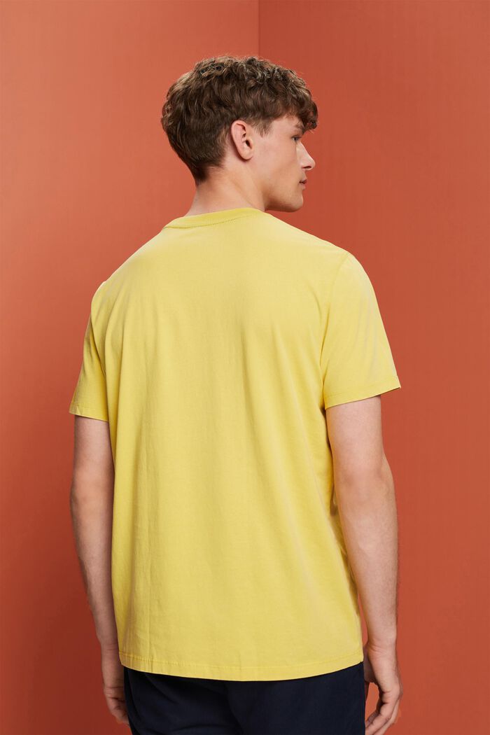 T-shirt en jersey teint en pièce, 100 % coton, DUSTY YELLOW, detail image number 3