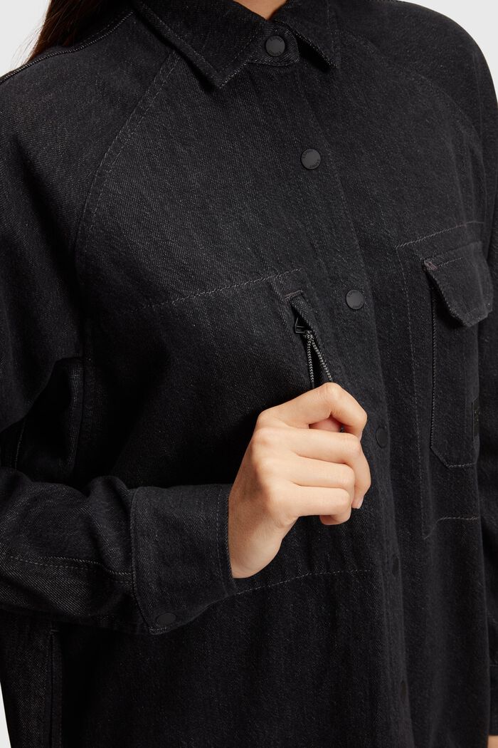 Robe-chemise en jean allongée, BLACK MEDIUM WASHED, detail image number 2