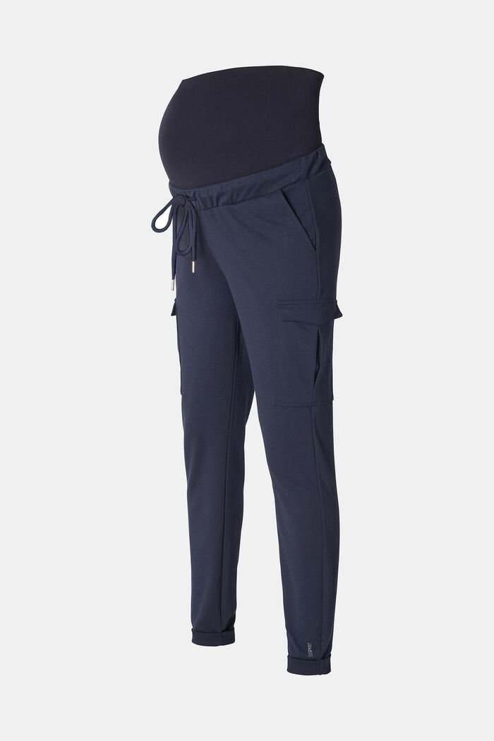 Pantalon de jogging style cargo recouvrant le ventre, NIGHT SKY BLUE, detail image number 4