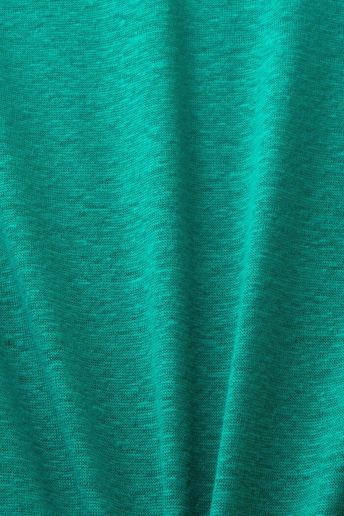 T-shirt en lin, EMERALD GREEN, detail image number 5