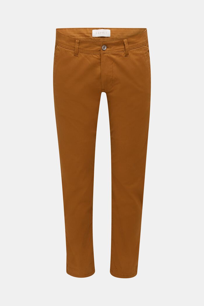 Pantalon chino en coton stretch, CAMEL, detail image number 0
