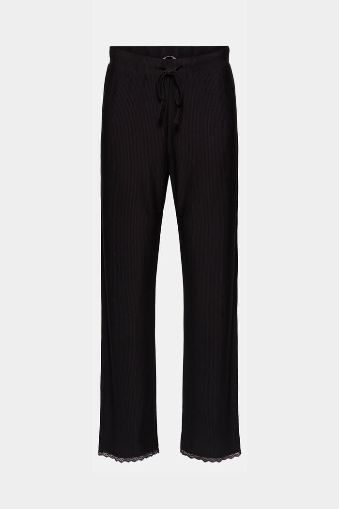 Pantalon de pyjama à dentelle, LENZING™ ECOVERO™, BLACK, detail image number 5
