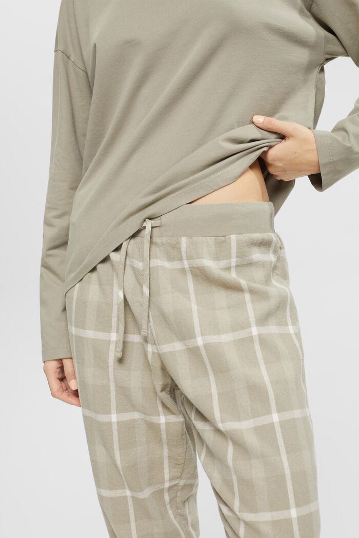Ensemble de pyjama avec pantalon en flanelle à carreaux, LIGHT KHAKI, detail image number 1