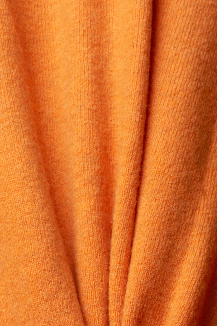 Pull à encolure en V en laine mélangée, GOLDEN ORANGE, detail image number 5