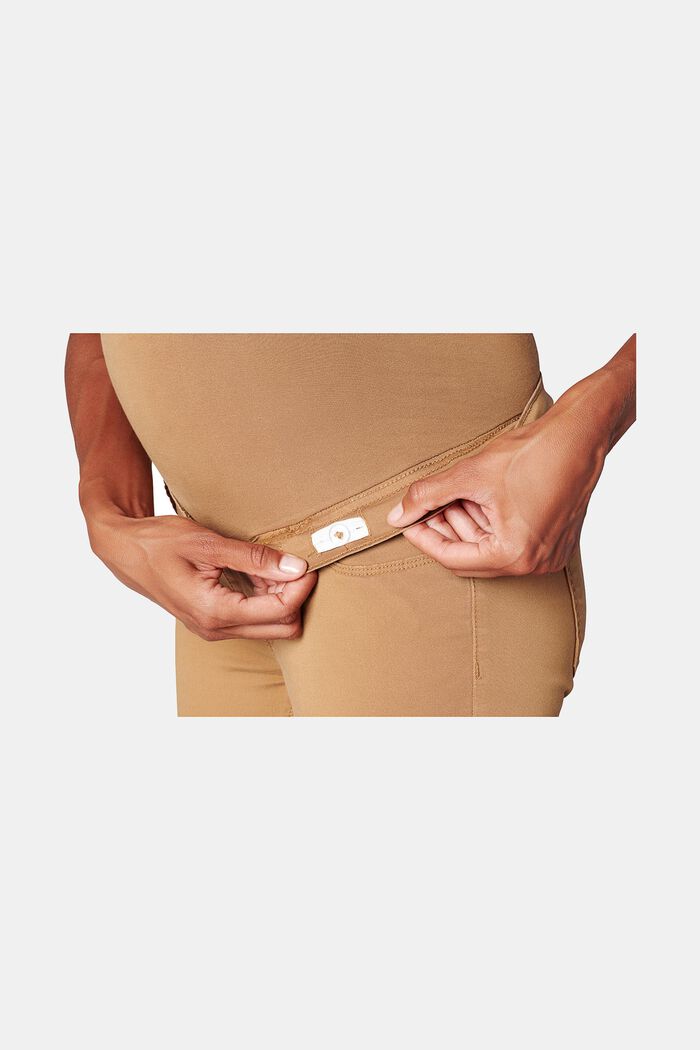 Pantalon stretch à ceinture de maintien ventrale, ACORN BEIGE, detail image number 1