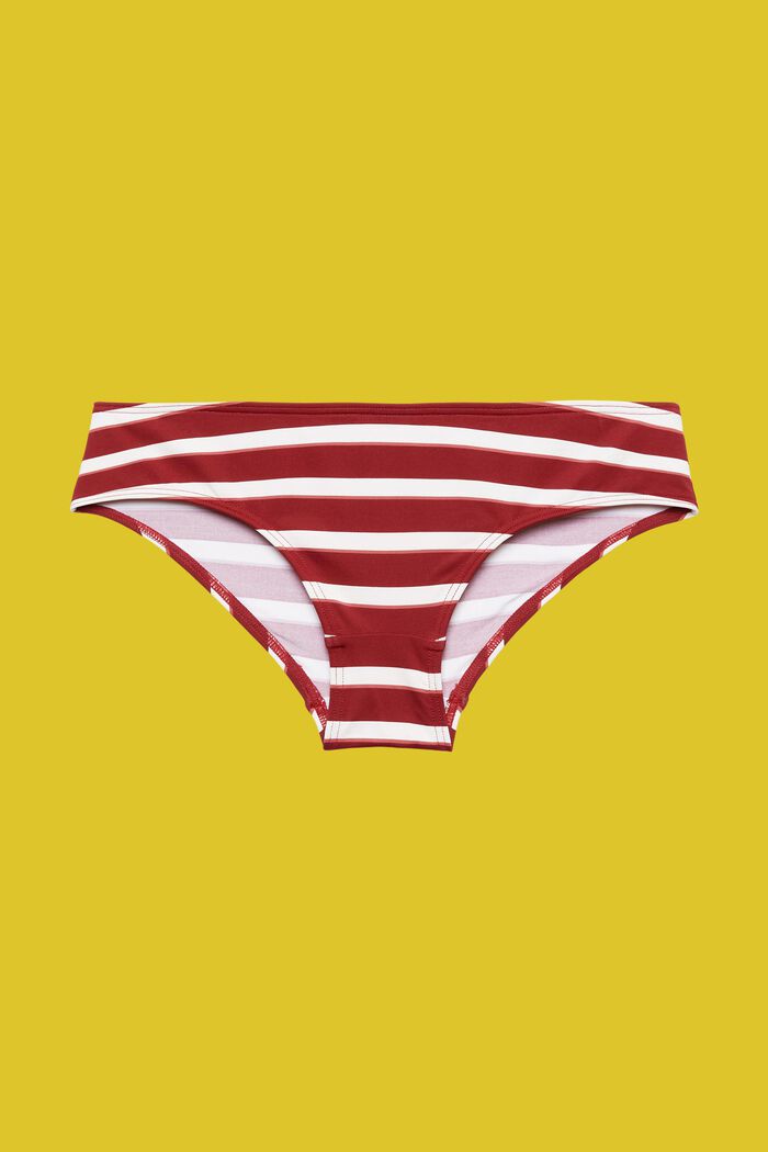 Bas de bikini taille basse rayé, DARK RED, detail image number 4