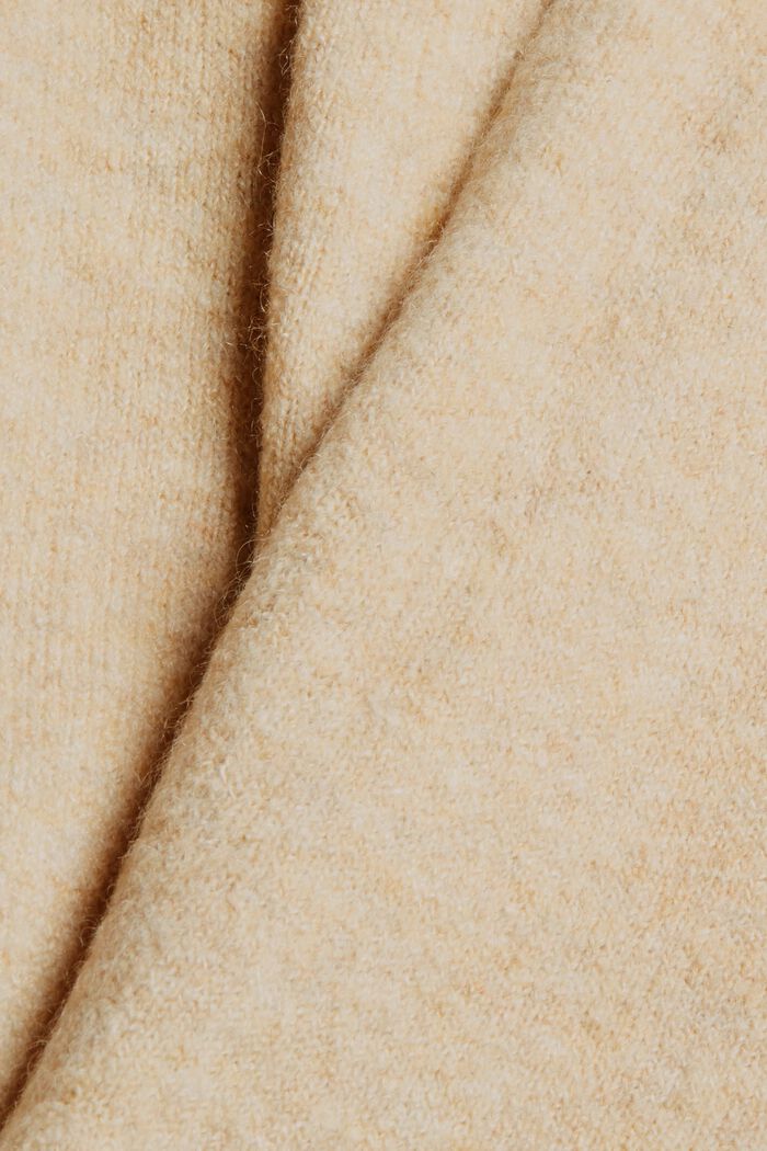 À teneur en laine : le cardigan ouvert de coupe longue, SAND, detail image number 4