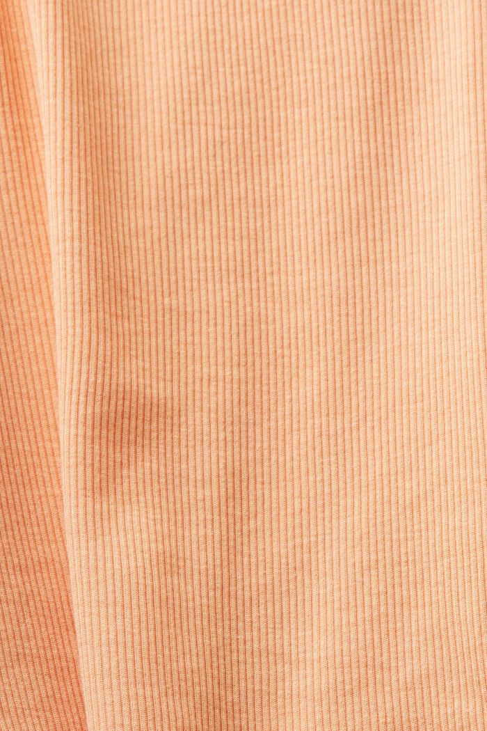 Haut en jersey de maille côtelée et dentelle, PASTEL ORANGE, detail image number 4