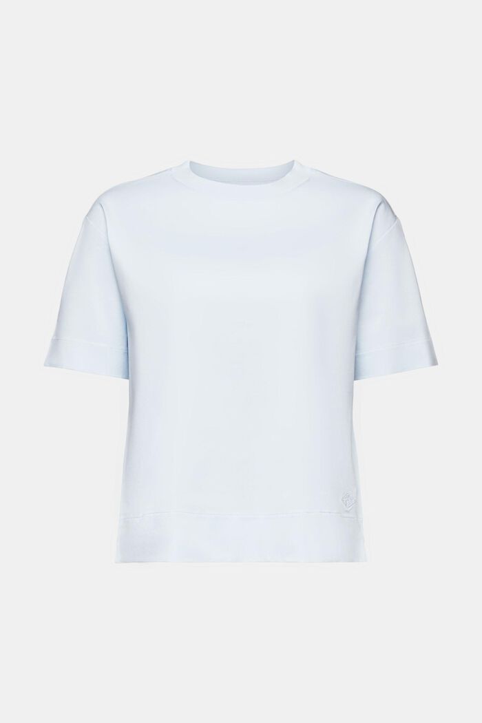 T-shirt à encolure ronde en coton Pima, PASTEL BLUE, detail image number 5
