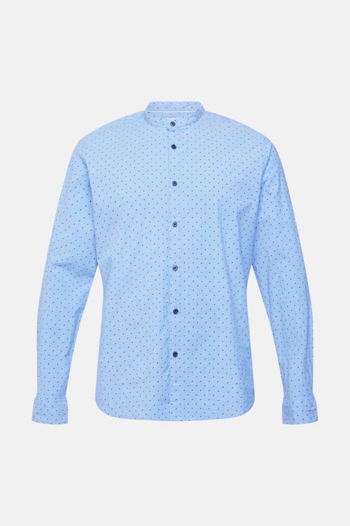 T-shirt en coton durable, à col mao et motif, BRIGHT BLUE, detail image number 7