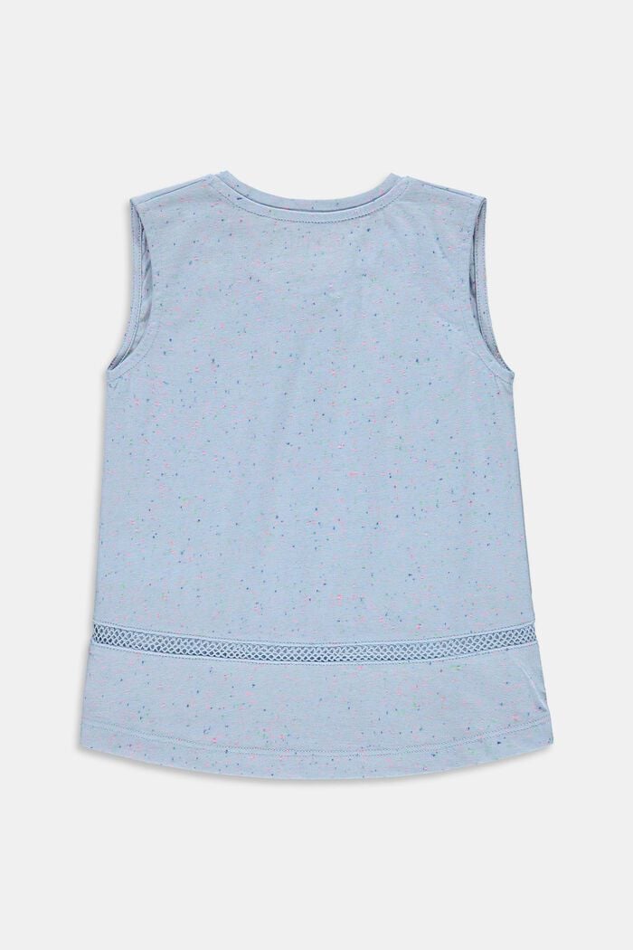 T-shirt à texture mouchetée et dentelle crochetée, BLUE LAVENDER, detail image number 1