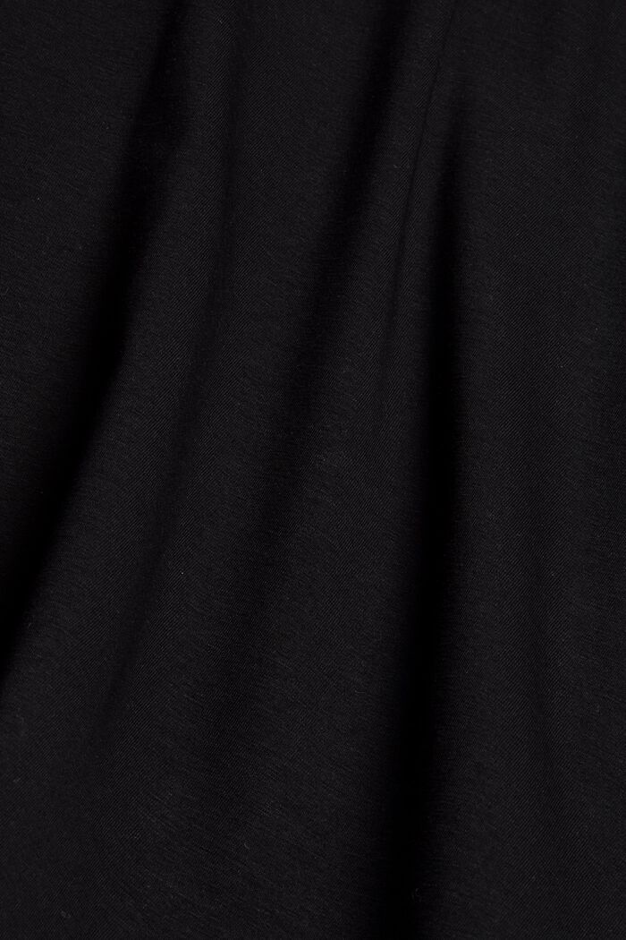 T-shirt orné de mesh de coupe carrée, coton biologique, BLACK, detail image number 4