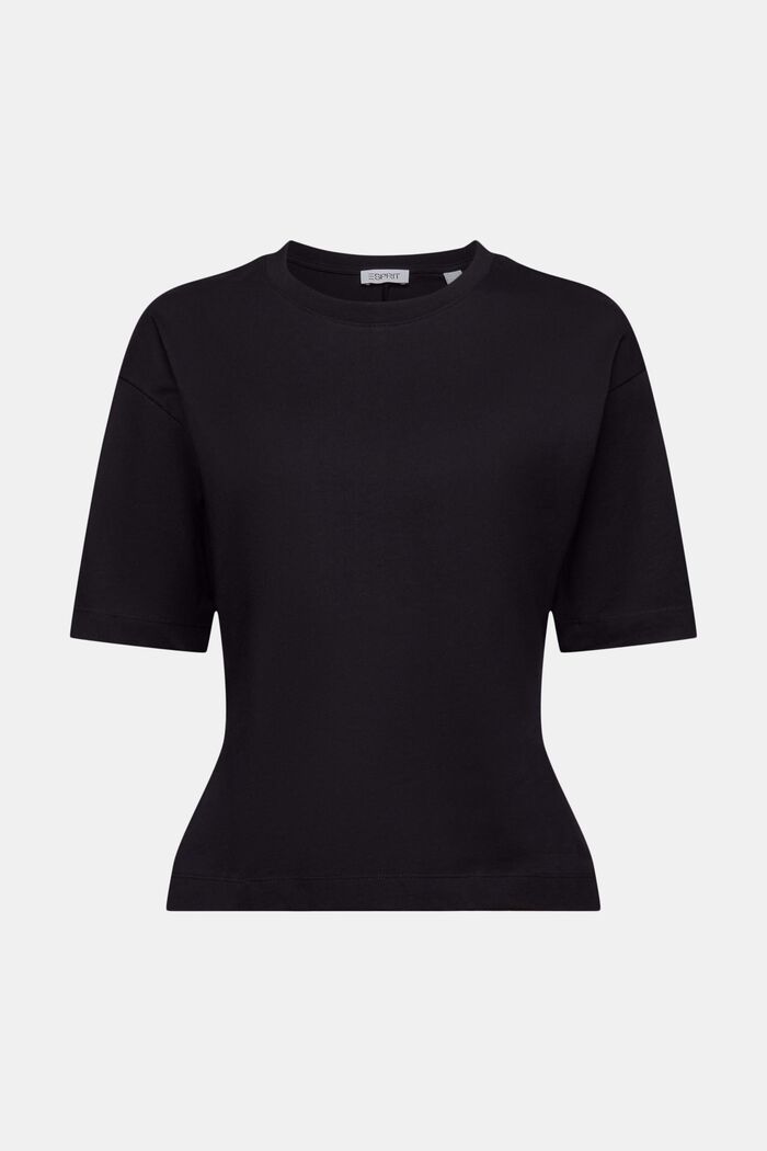 T-shirt à col ras-du-cou cintré à la taille, BLACK, detail image number 6