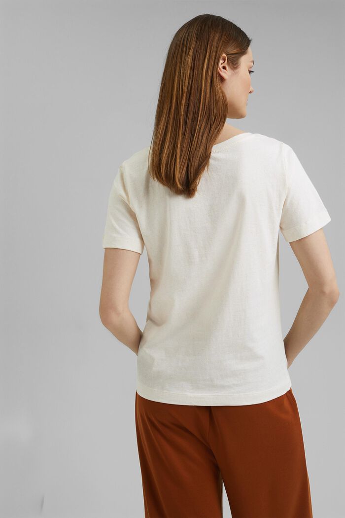 T-shirt orné de picots texturés, coton biologique, OFF WHITE, detail image number 3