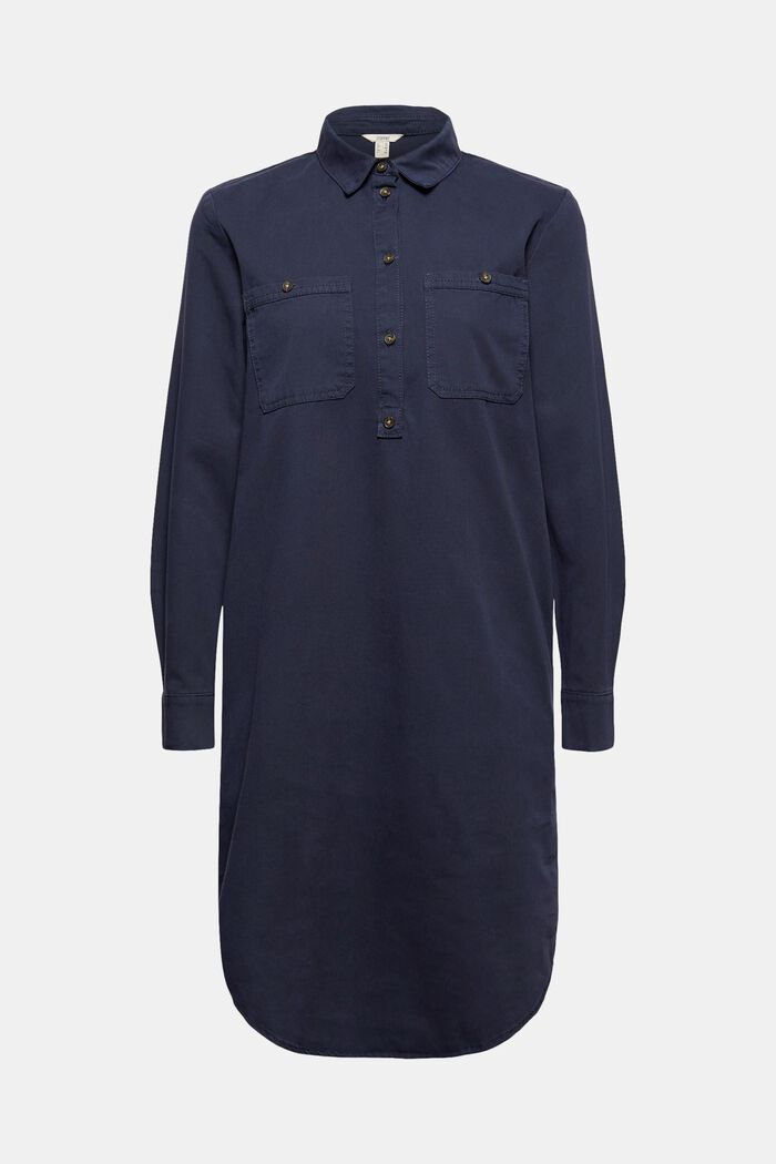 Robe-chemise en 100 % coton Pima, NAVY, detail image number 6