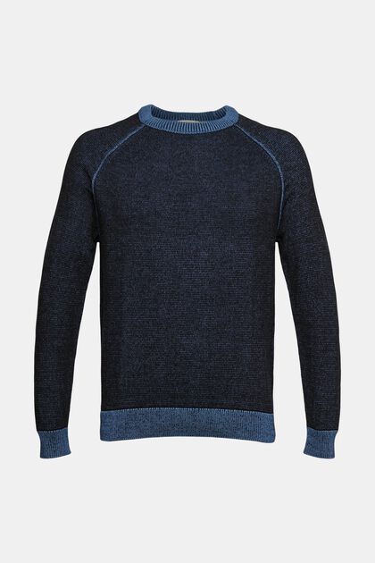 Pull-over en maille chinée, NAVY, overview