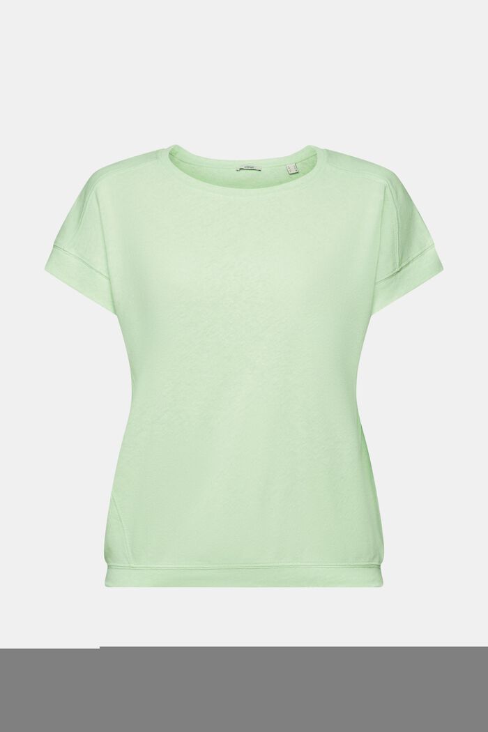 T-shirt en mélange de coton et lin, CITRUS GREEN, detail image number 5