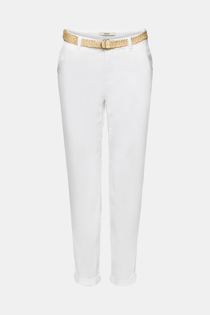 Chino raccourci en coton biologique, OFF WHITE COLORWAY, detail image number 7