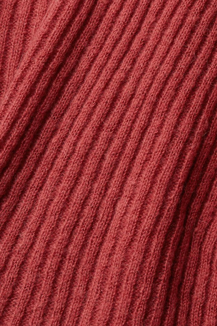 Pull-over à col cheminée en laine mélangée, TERRACOTTA, detail image number 4
