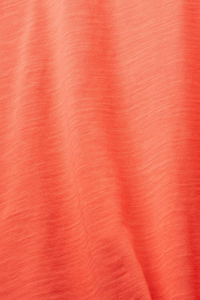 T-shirt à manches longues en jersey, 100 % coton, CORAL RED, detail image number 4