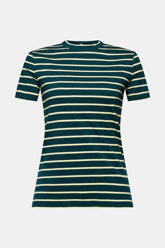 T-shirt rayé à col ras-du-cou, NEW DARK TEAL GREEN, detail image number 6