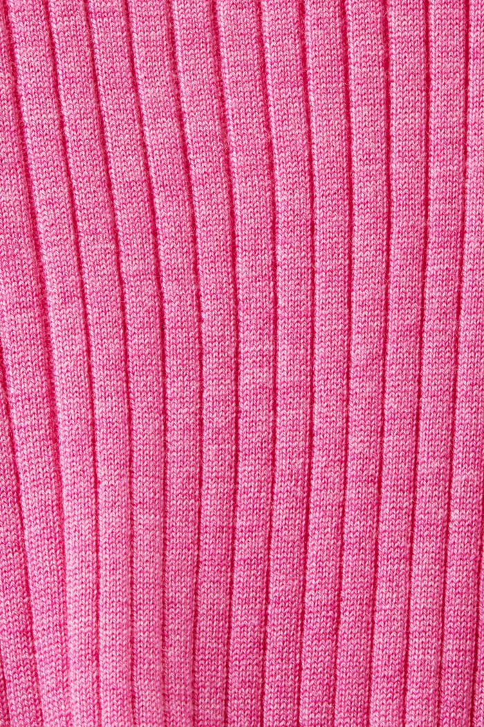 Haut sans manches en maille côtelée de laine mérinos, PINK FUCHSIA, detail image number 5
