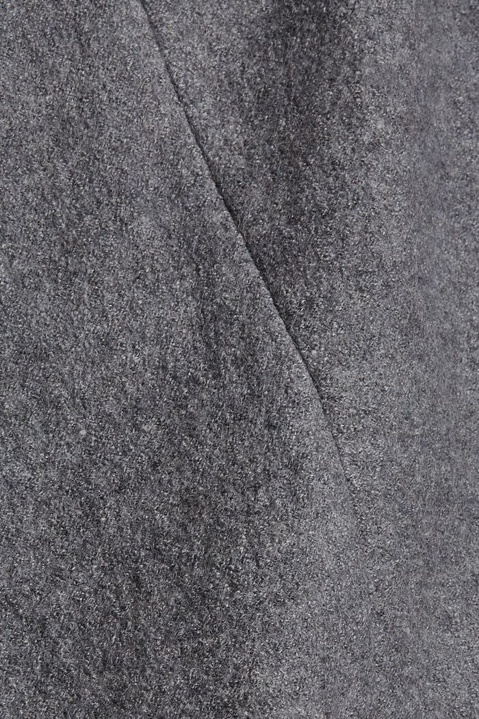En laine mélangée : la veste en maille bouclette à col droit, GUNMETAL, detail image number 4
