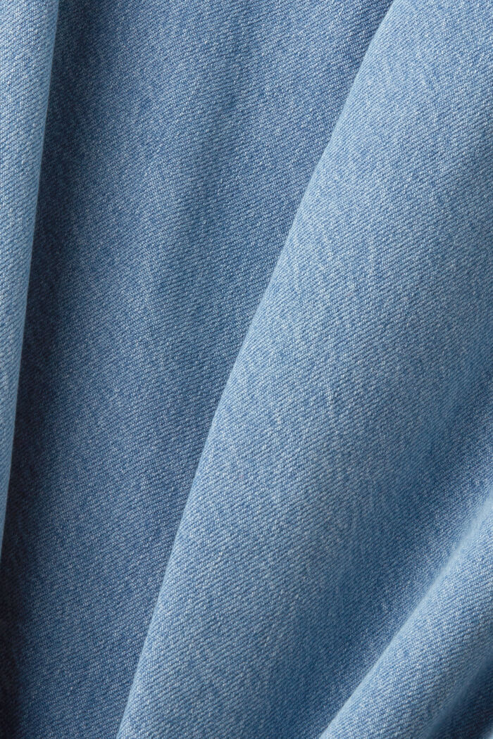 Jean à motif de coupe raccourcie, 100 % coton, BLUE LIGHT WASHED, detail image number 6