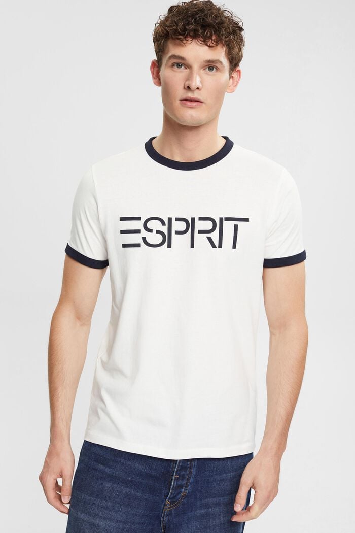 T-shirt en jersey à imprimé logo, OFF WHITE, detail image number 0