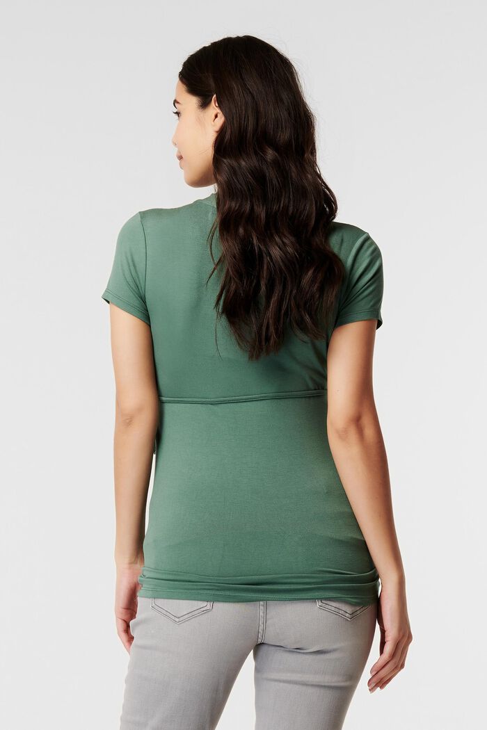 T-shirt à encolure en V, LENZING™ ECOVERO™, VINYARD GREEN, detail image number 3