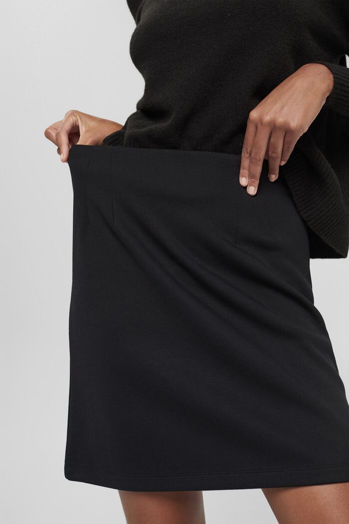 Mini-jupe en molleton compact, BLACK, detail image number 2