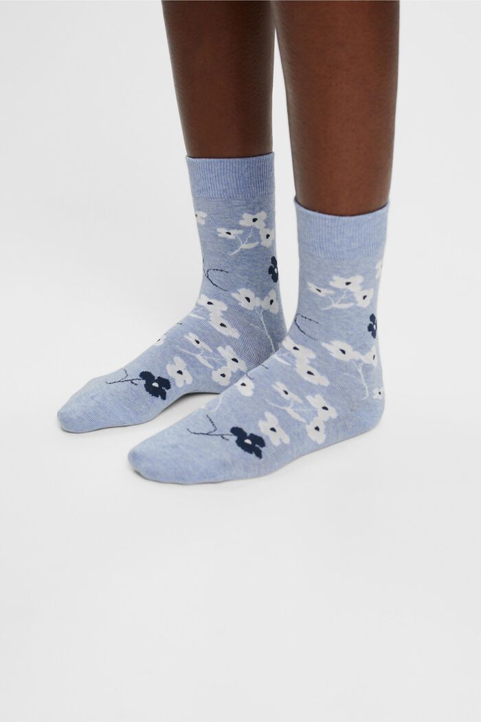 Lot de 2 paires de chaussettes épaisses à imprimé, LIGHT BLUE/NAVY, detail image number 2