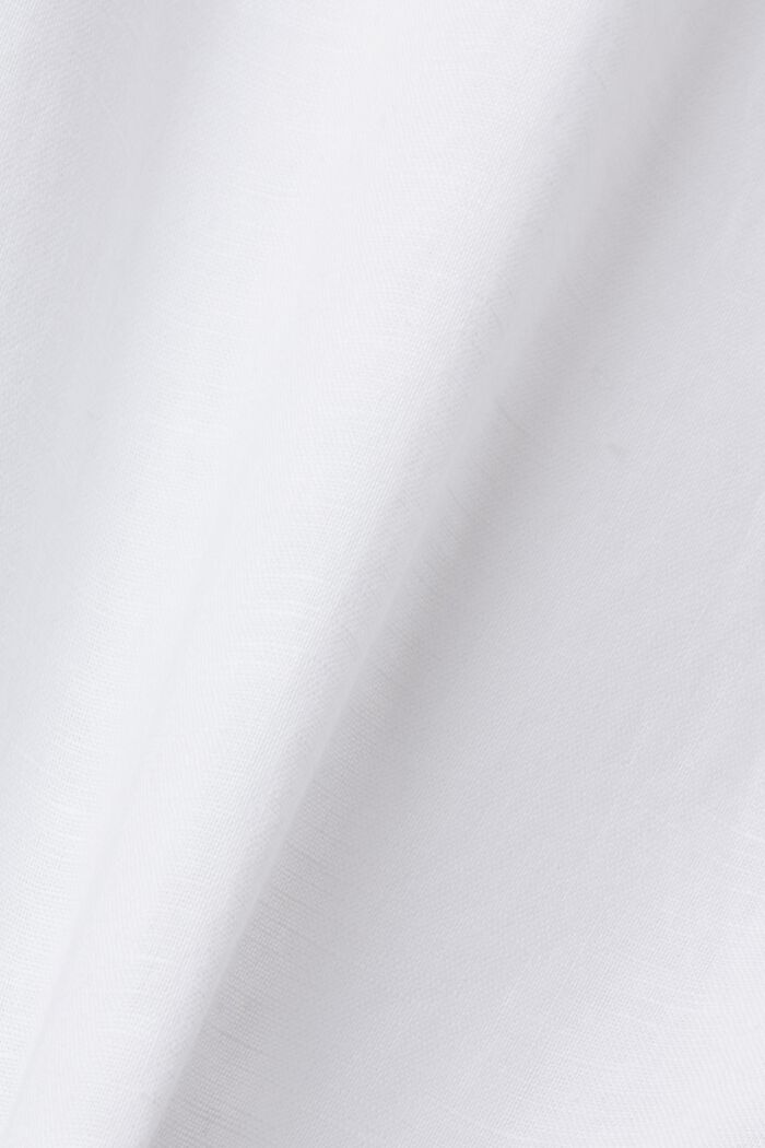 Chemise à col boutonné en mélange de coton et lin, WHITE, detail image number 6