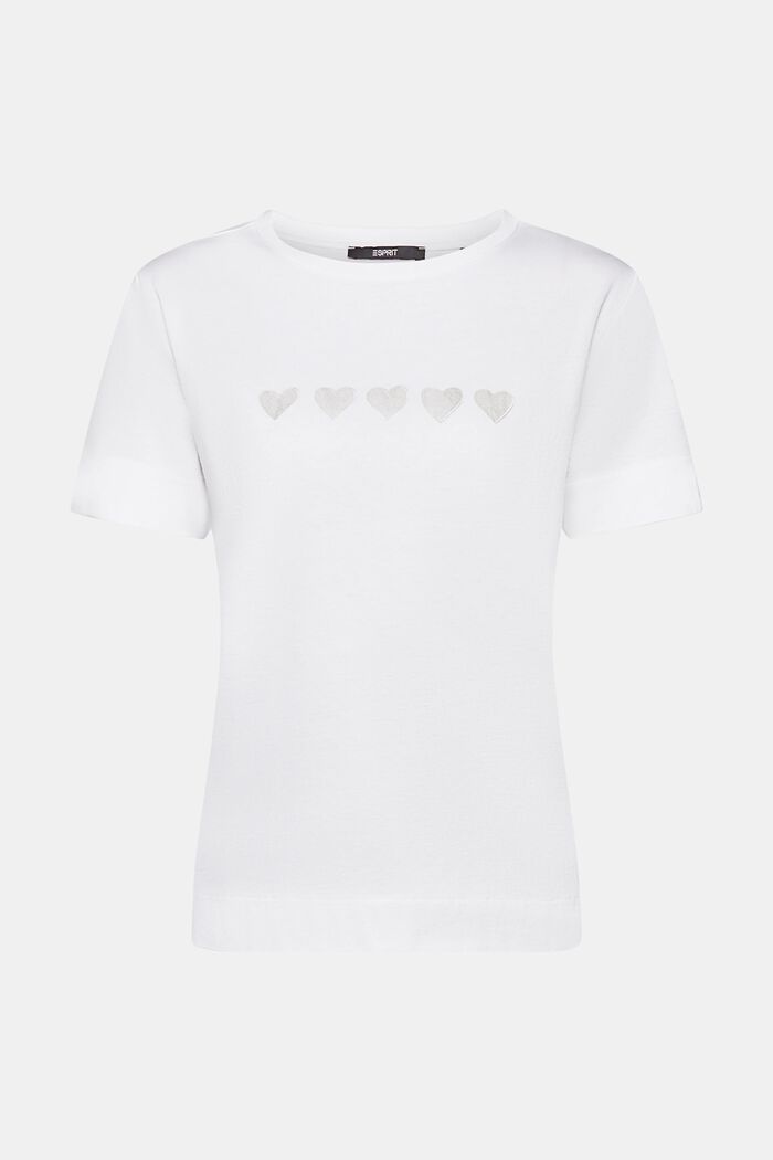 T-shirt à imprimé sur la poitrine, NEW WHITE, detail image number 6