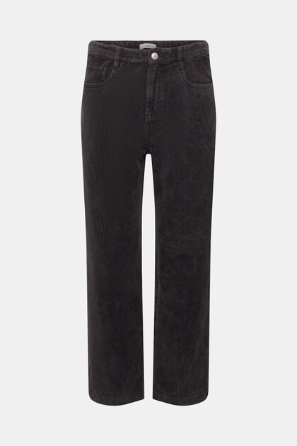 Pantalon en velours côtelé coupe Relaxed Fit, BLACK, overview