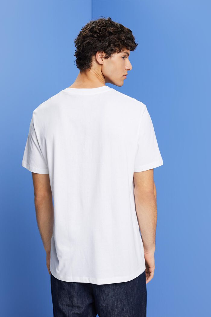 T-shirt orné d’un imprimé sur la poitrine, 100 % coton, WHITE, detail image number 3