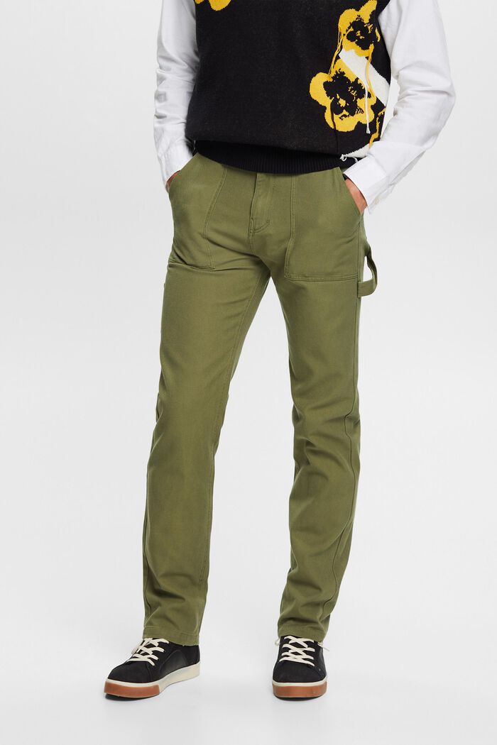 Pantalon de style cargo en coton, OLIVE, detail image number 0