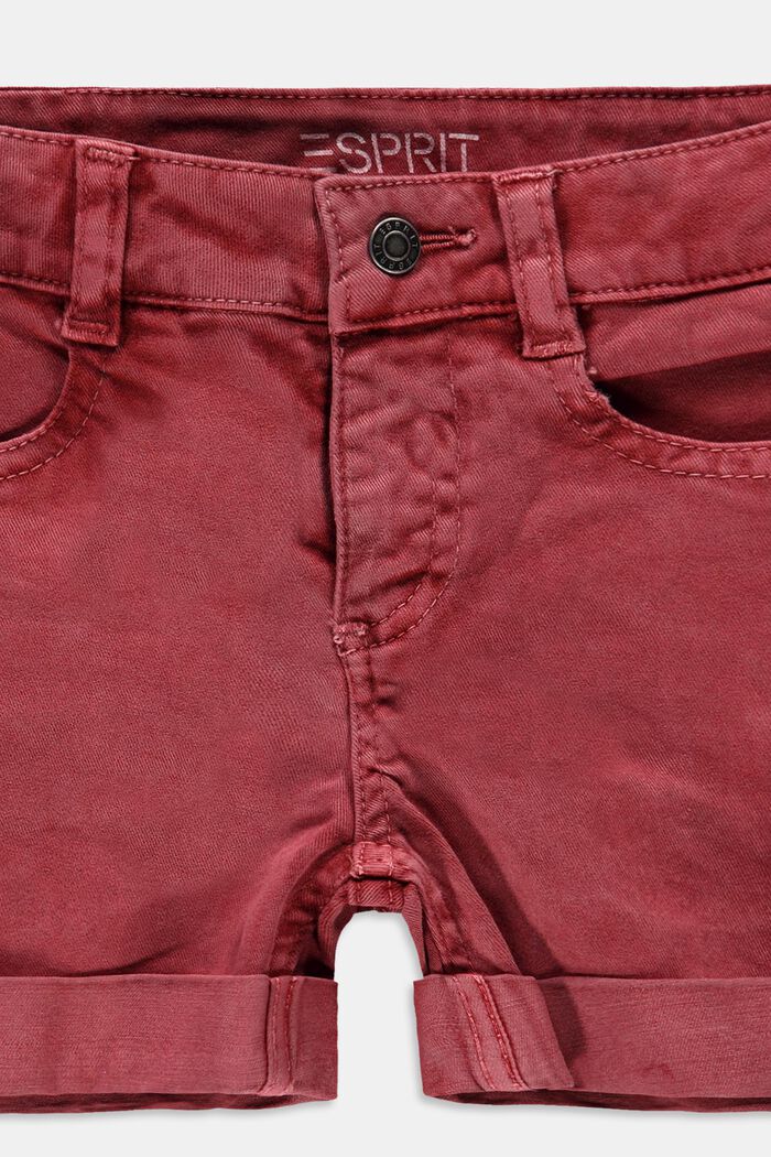 Short en twill à taille ajustable, en coton biologique mélangé, GARNET RED, detail image number 2